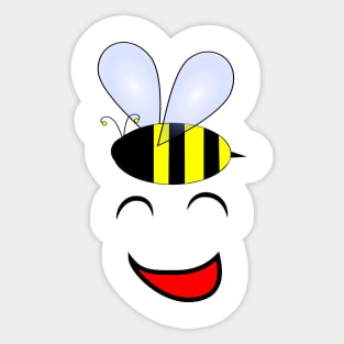 Funny ideas Bee happy funny t-shirt funny gifts for friends Sticker